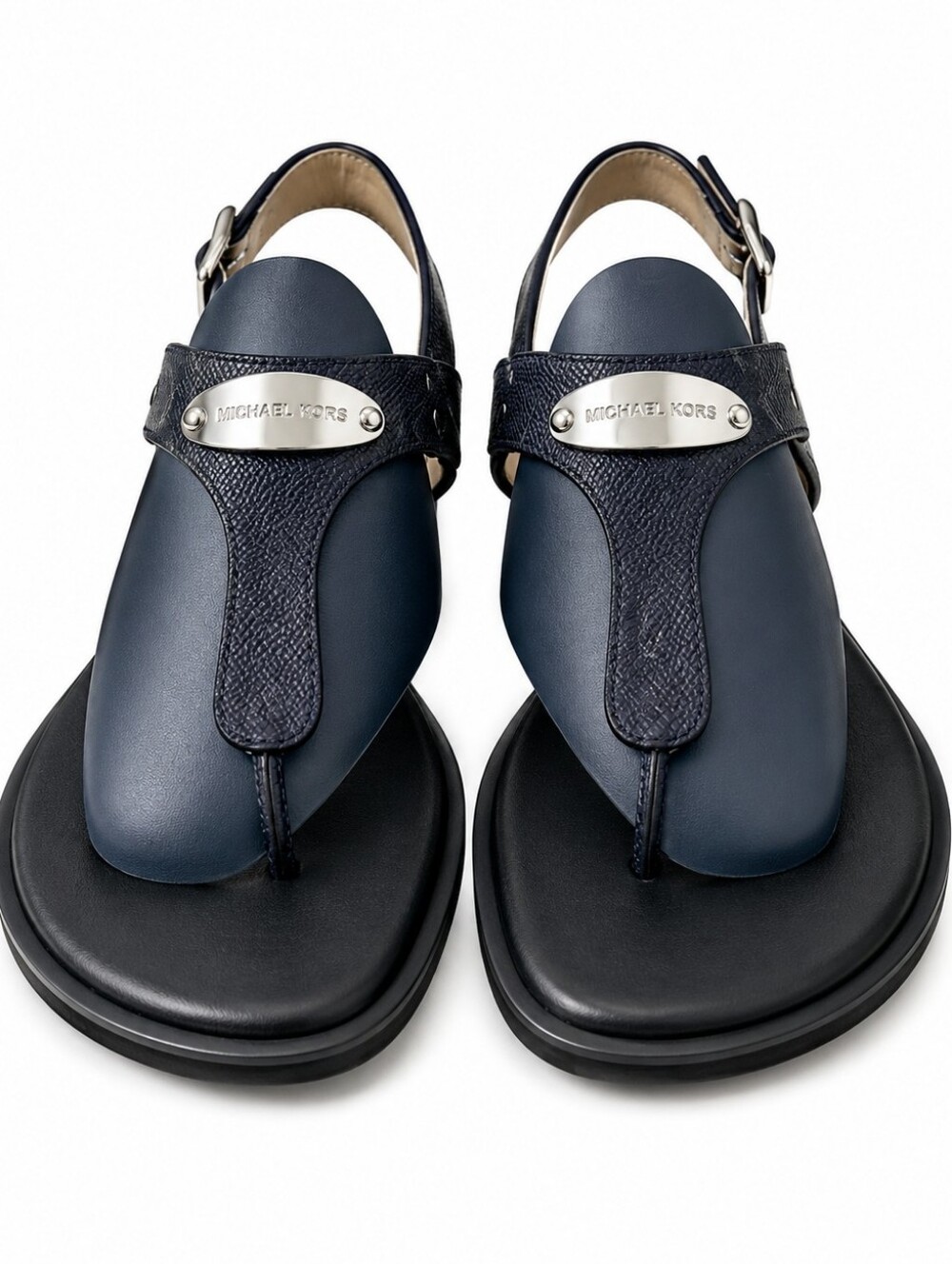 Michael Kors Plate Thong Sandals Women’s Size 7.5 Black Slingback Logo Flat In
